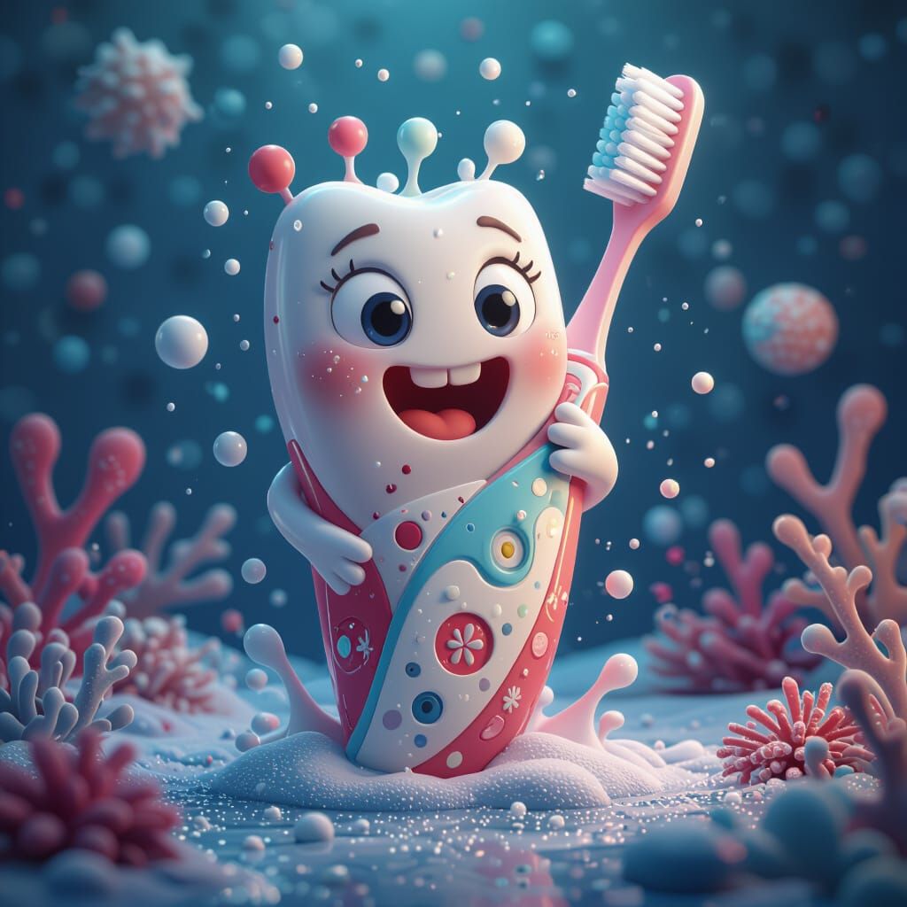 Cute Toothbrush Designer in Fantasy Art Style