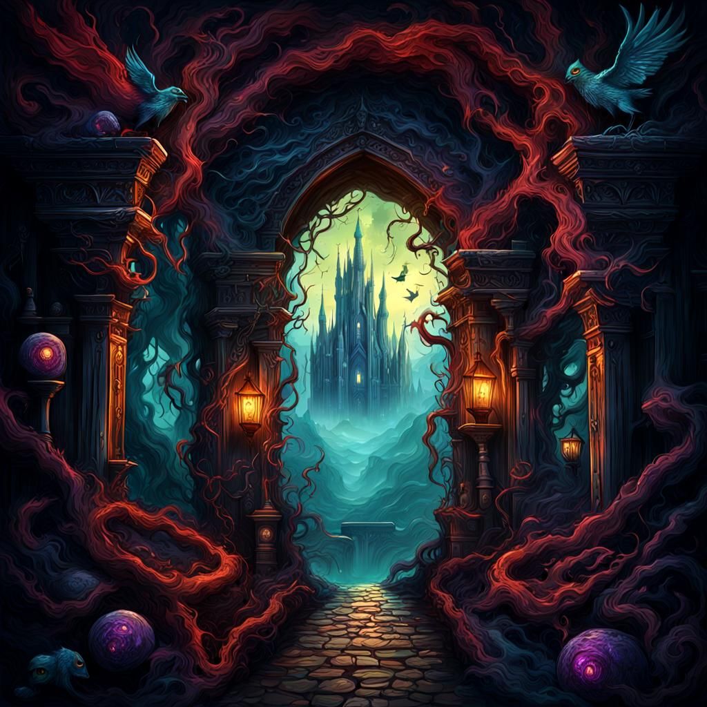 Gothic Grunge Illustration: Evil Follows Me