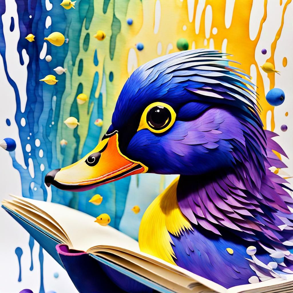 Watercolor Portrait of a Colorful African Pygmy Goose