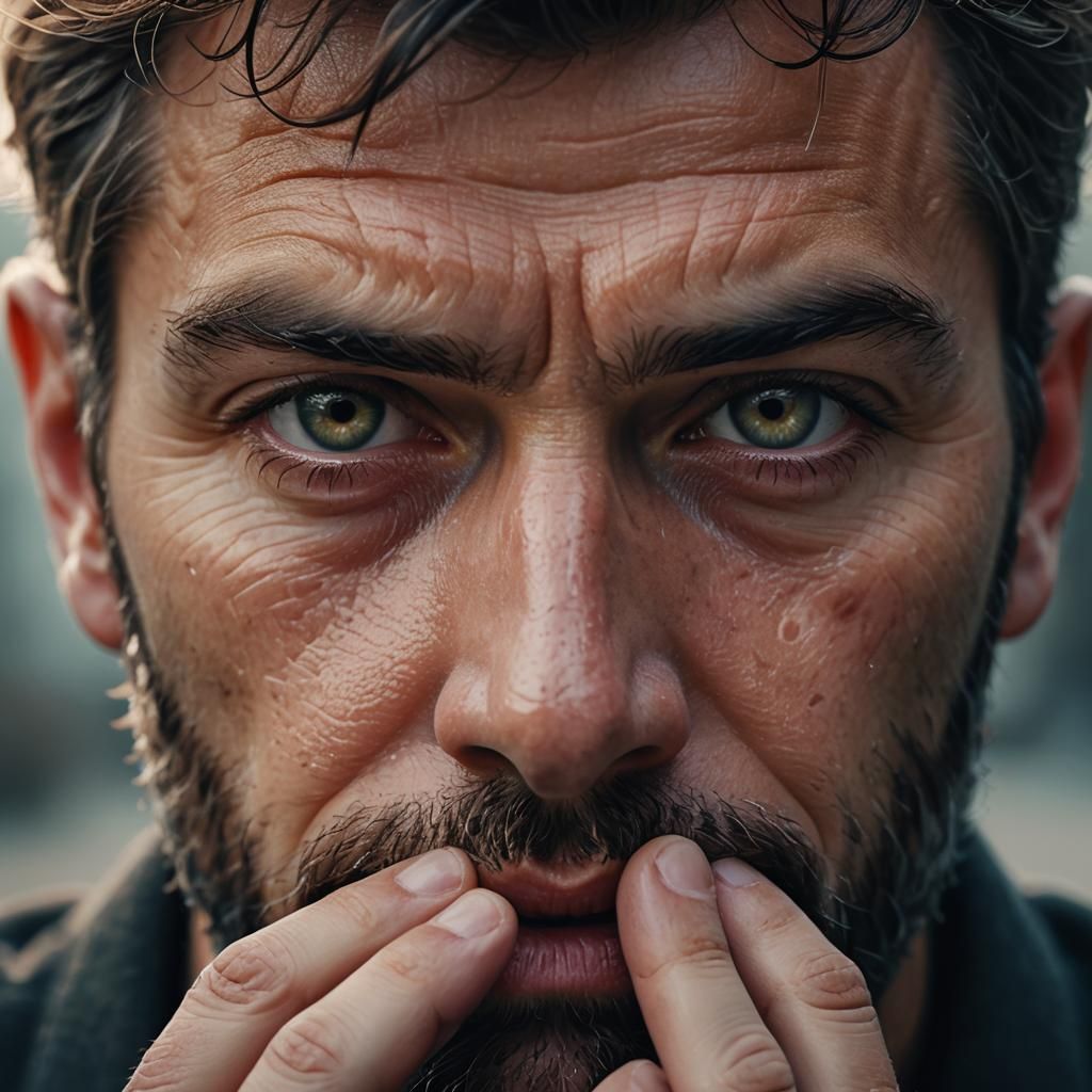 Realistic Portrait of Hypnotist with Intense Gaze