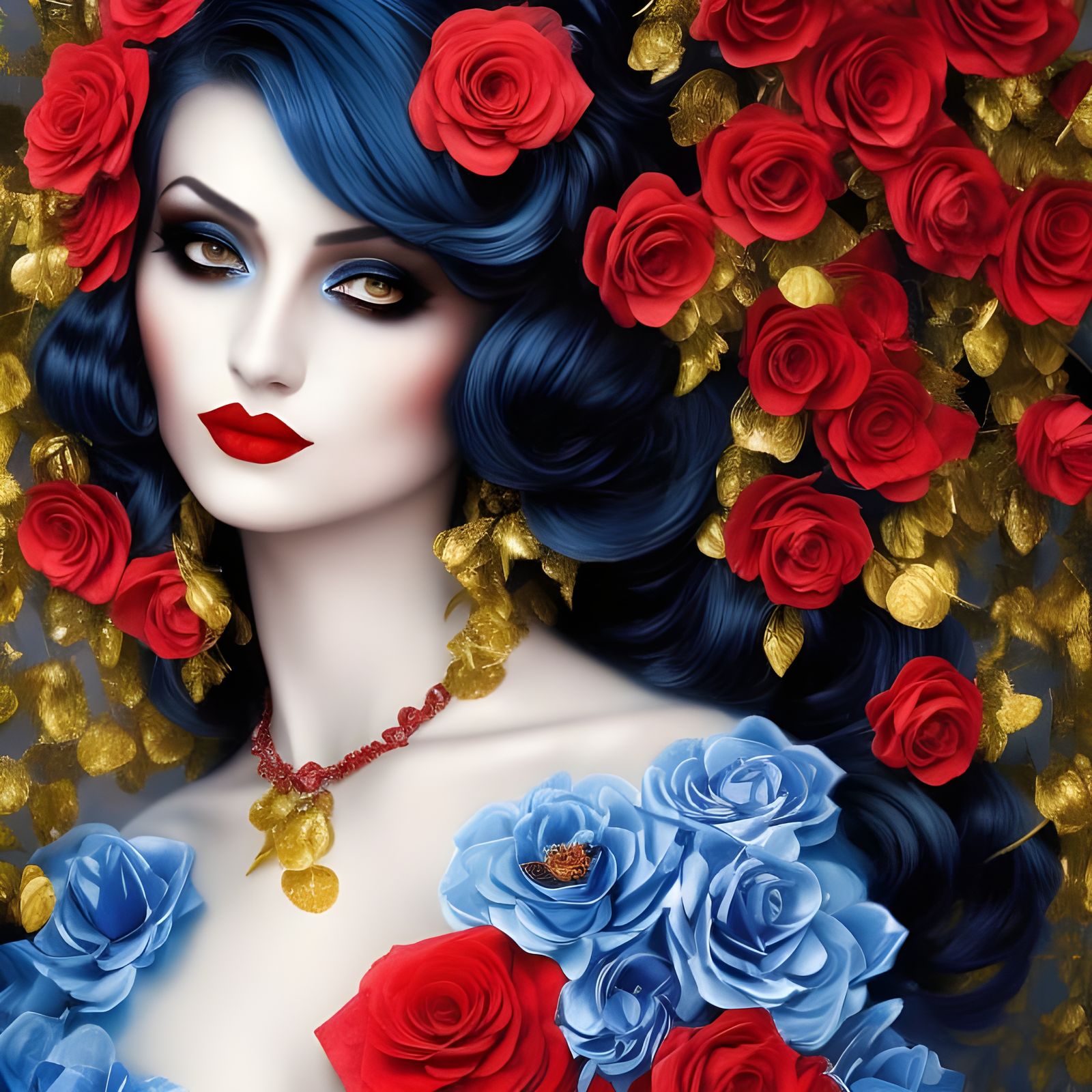 Ethereal Gothic Beauty in Golden Hues