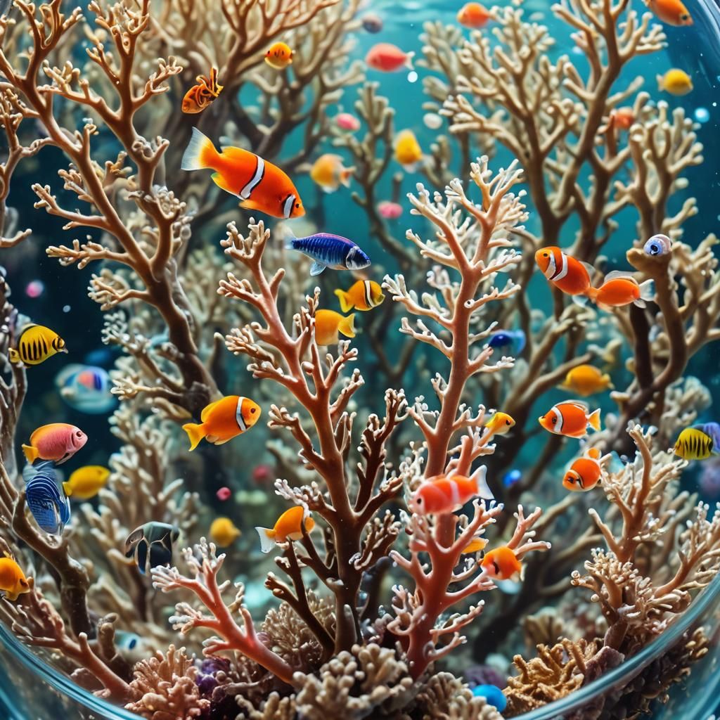 Coral Reef in Glass Cup: Underwater Macro Photography