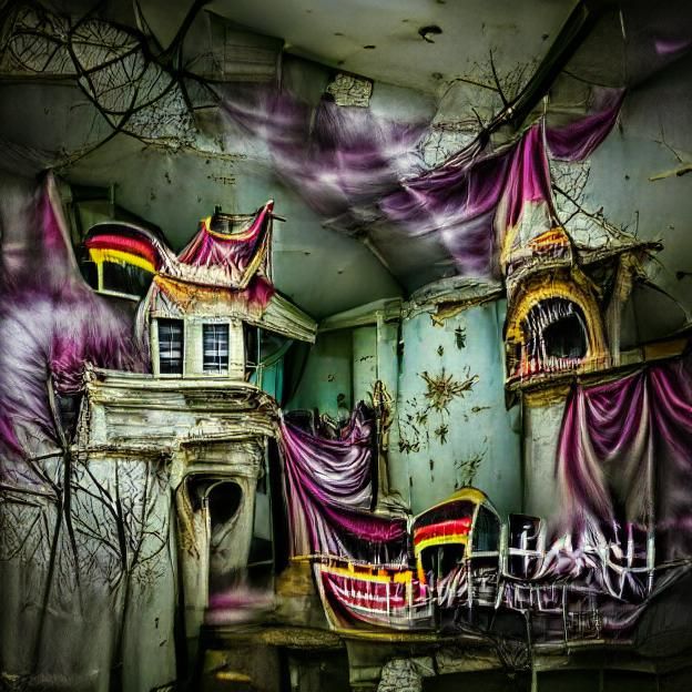 Eerie Abandoned Building in Urban Landscape