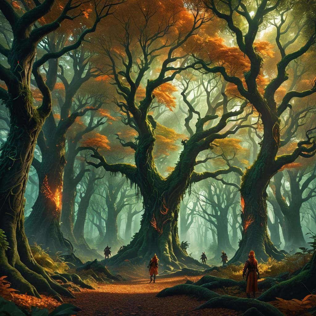 Mystical Forest: Mythical Warriors and Fantastical Creatures