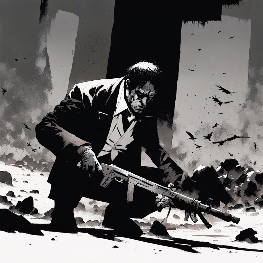 Grimdark Image in Comic Book Style