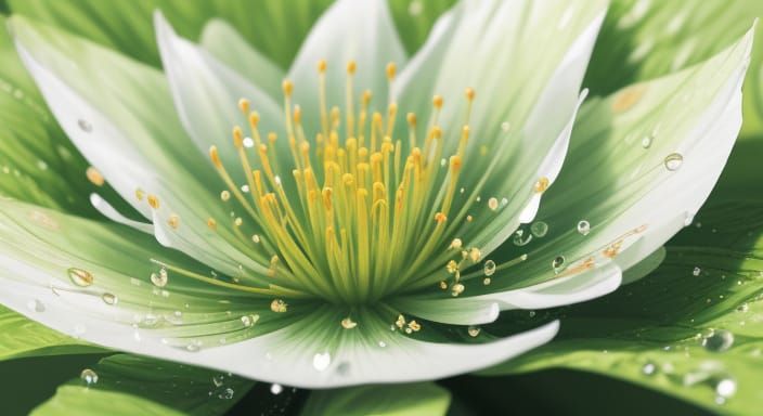 Vibrant Floral Bloom Botanical Illustration in Hyperrealisti...