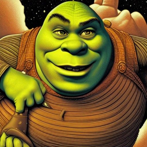 Shrek in Comic Book Art Style