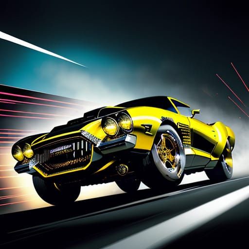 Futuristic Industrial Chainsaw in Neon-Lit Sci-Fi Style