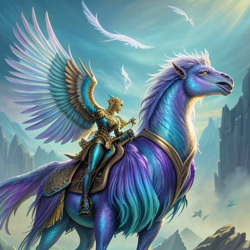 Majestic Hippogriff Hybrid in Digital Art Style