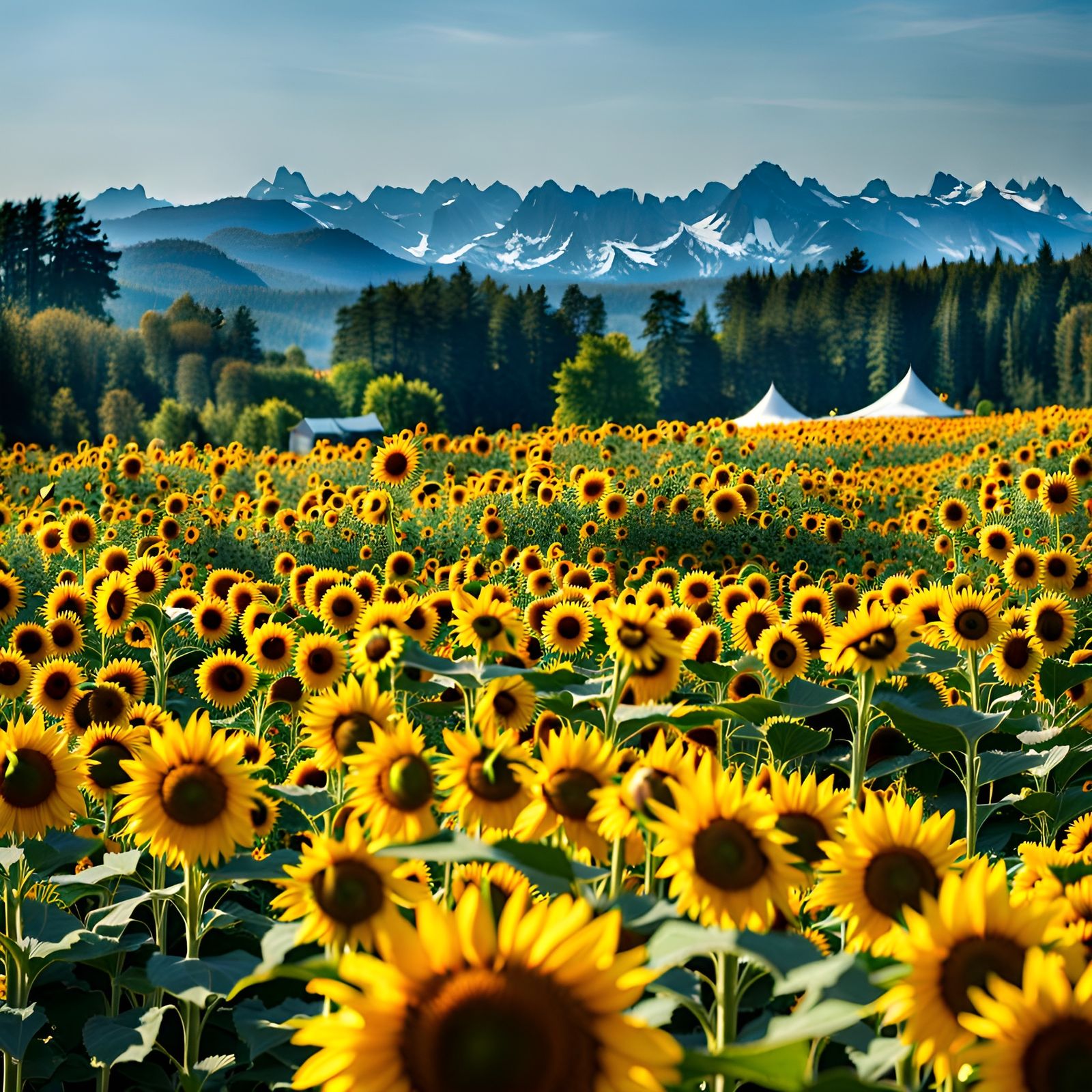 Elaborate Sunflower City with Intricate Detail