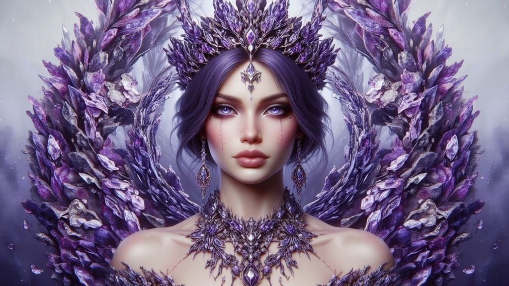 Sovereign Amethyst Woman with Opulent Jewels