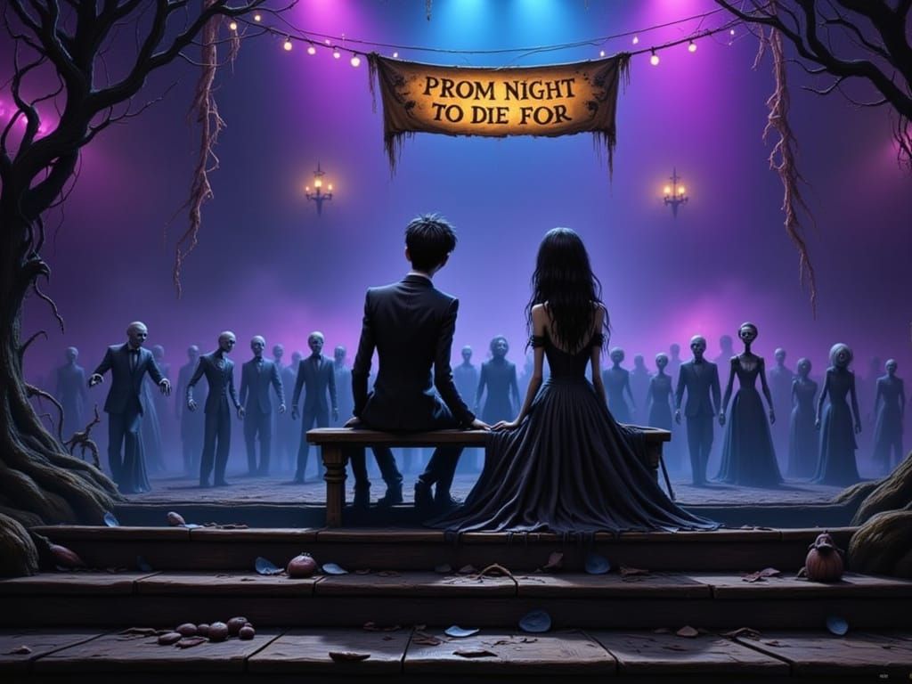 Gothic Zombie Prom: A Darkly Romantic Portrait
