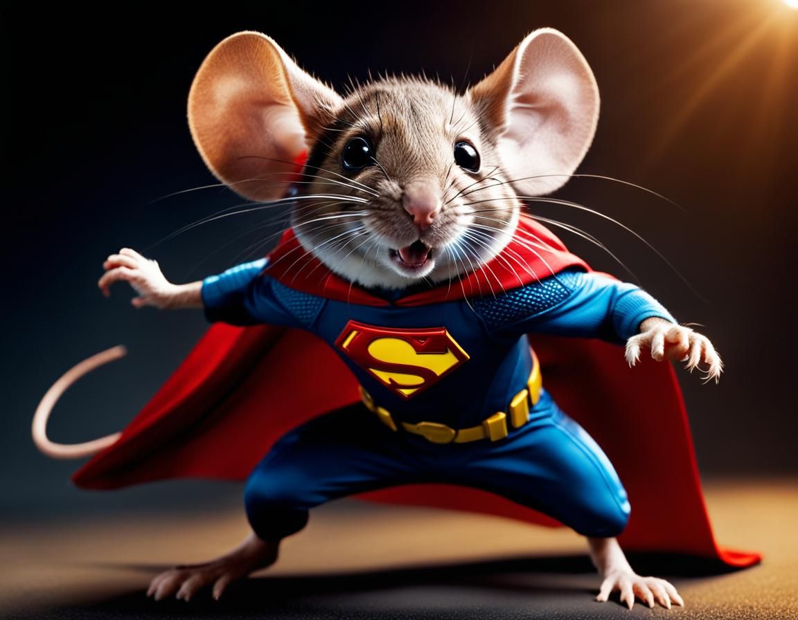 Superhero Mouse Ready to Battle