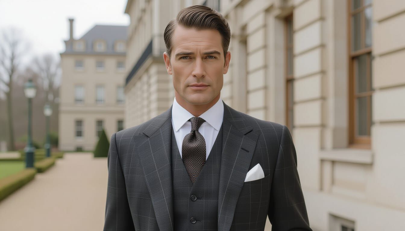 Elegant 1950s Man in Tailored Suit