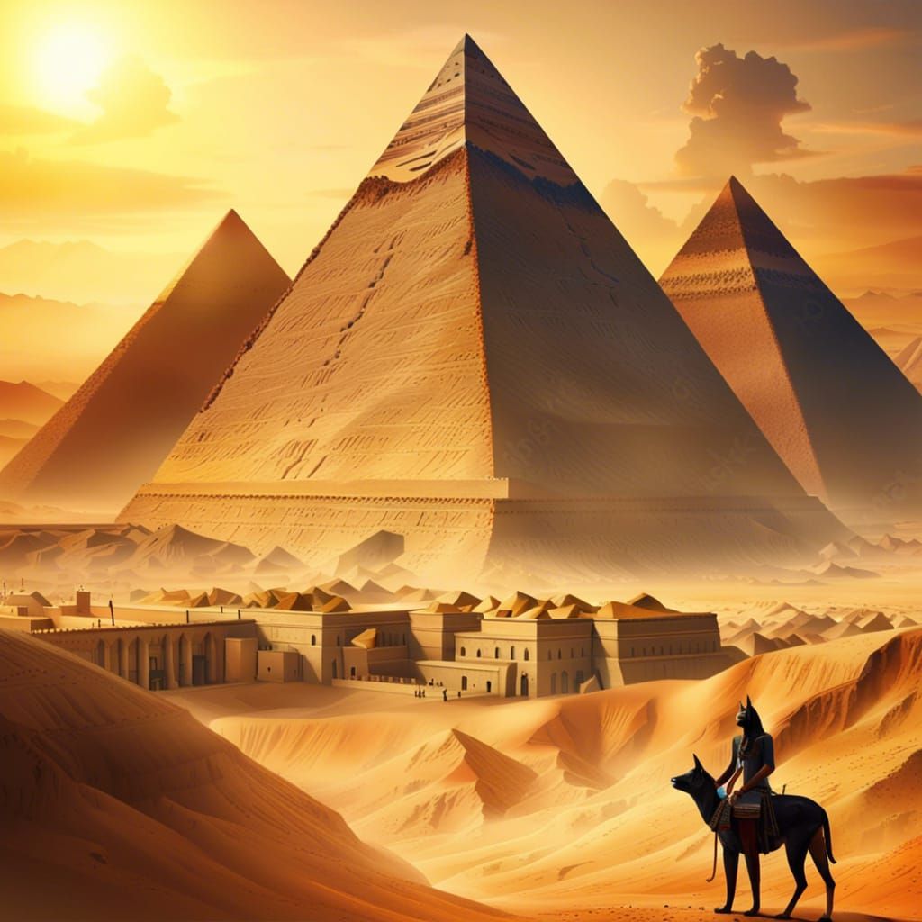 Valley of the Kings with Anubis in Digital Painting