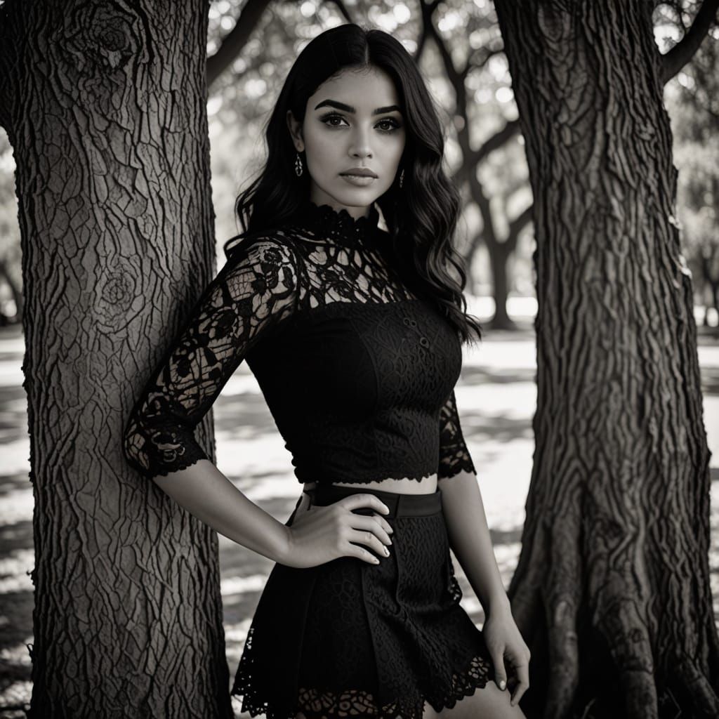 Monochrome Portrait of a Woman in Fashion Photography Style