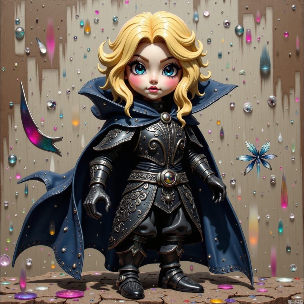 Medieval Lego Thief in Impasto Anime Style