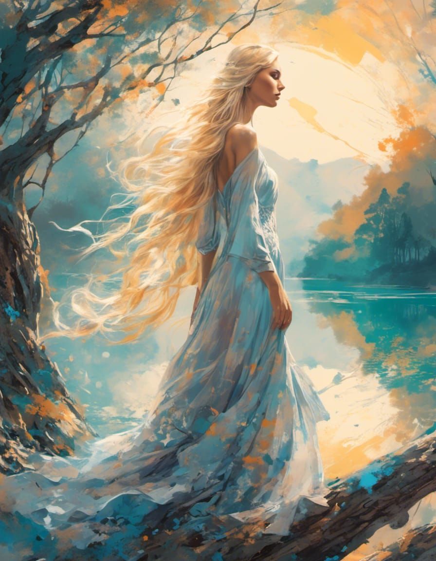 Woman in a landscape