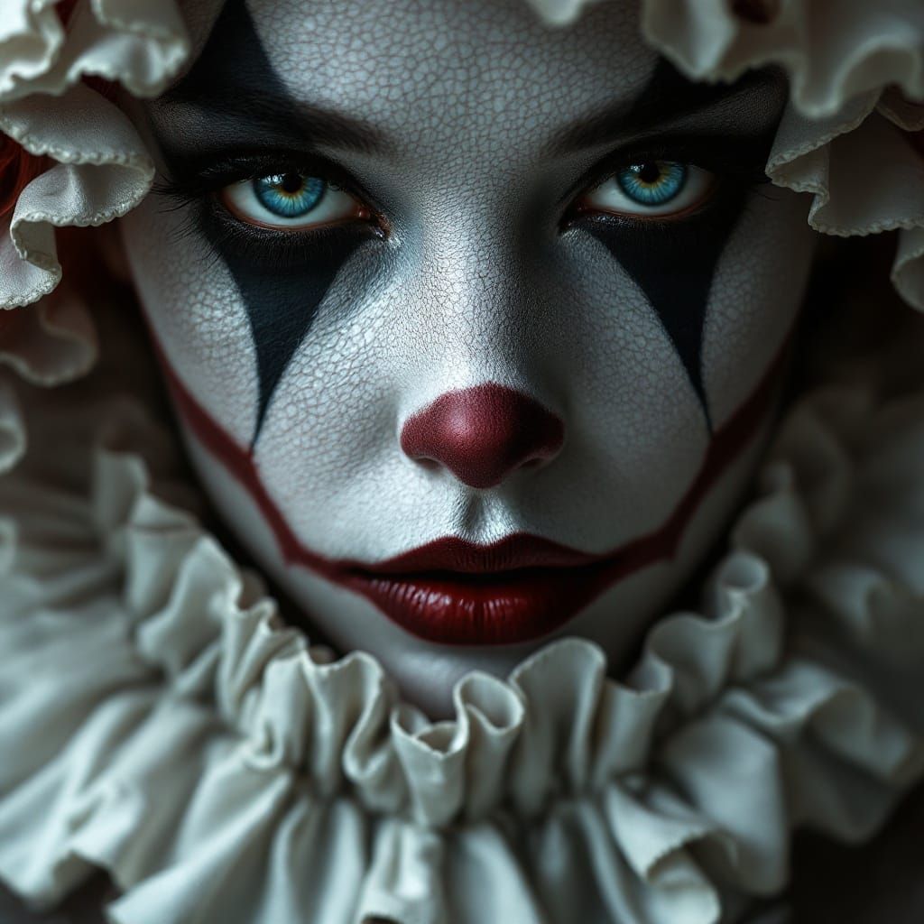 Stunning Harlequin Portrait in Photorealistic Style