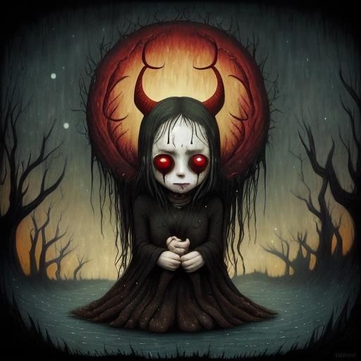 Chibi Figures Expressing Despair and Sorrow