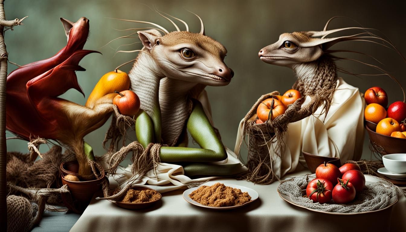 Surreal Alien Restaurant Celebration in Eldritch Light