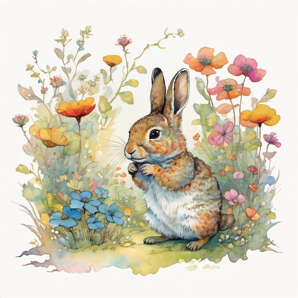 Bright and Cheerful Colourful Landscape in Illustrative Styl...