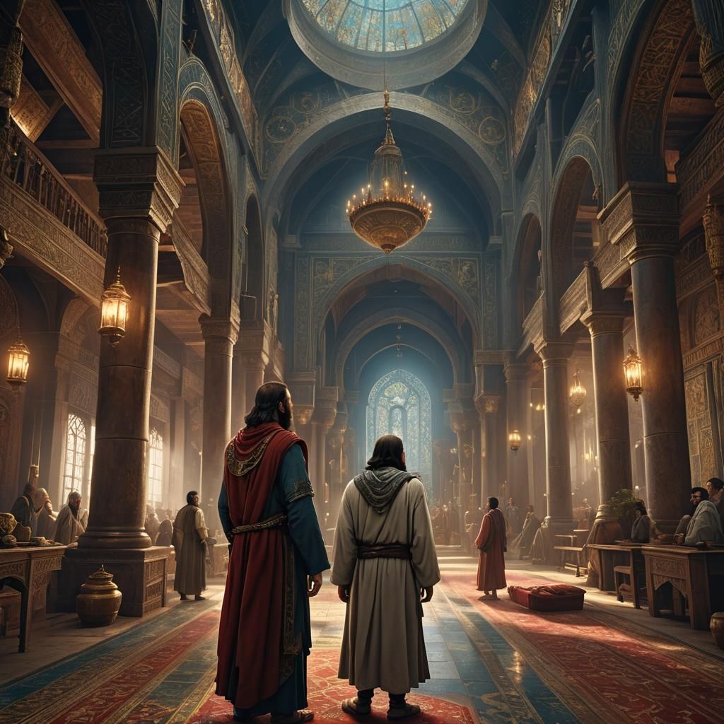 Imam Zaman and Jesus: Detailed Matte Painting