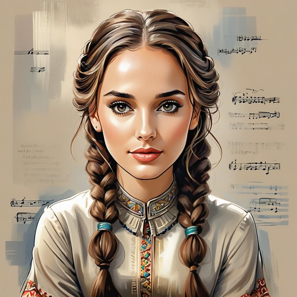 Fantasy Album Cover Art: Young Woman in Rococopunk Style