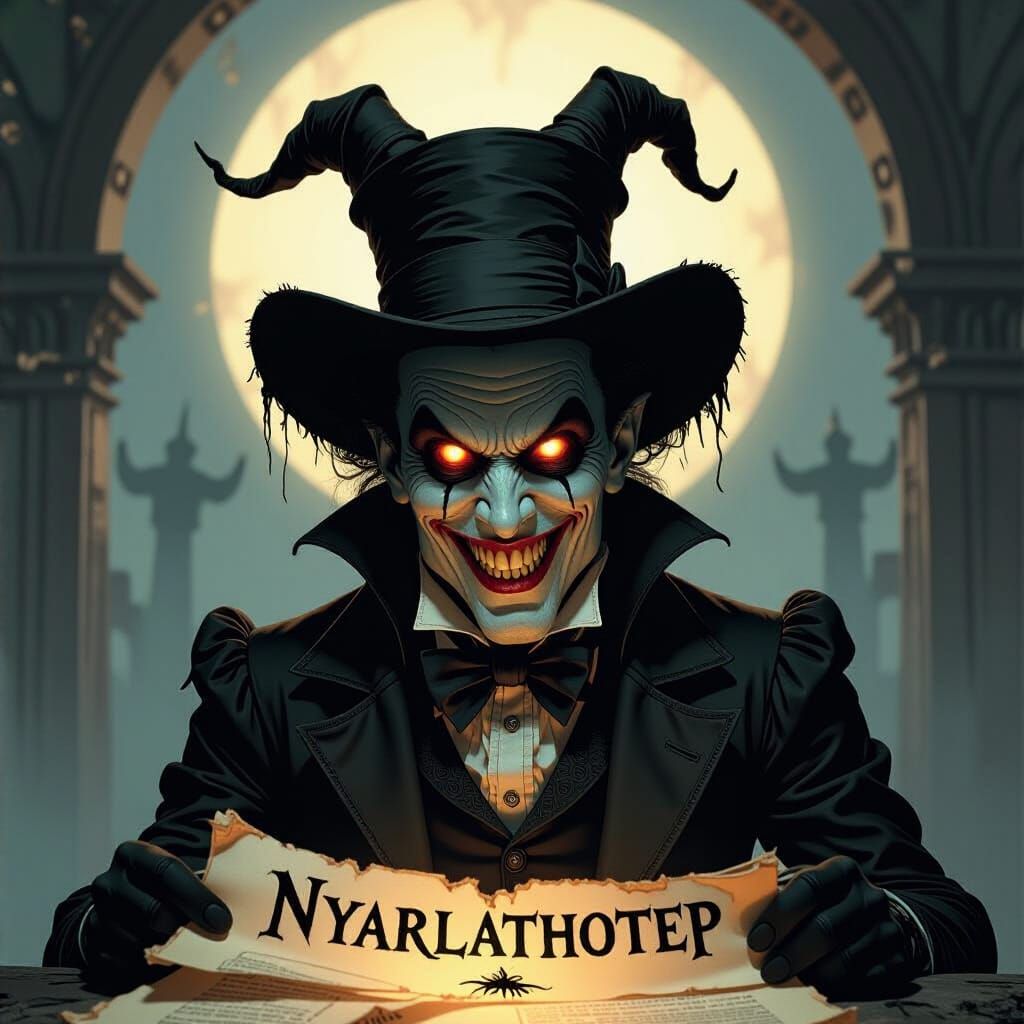 Nyarlathotep Grinning: A Lovecraftian Horror Portrait