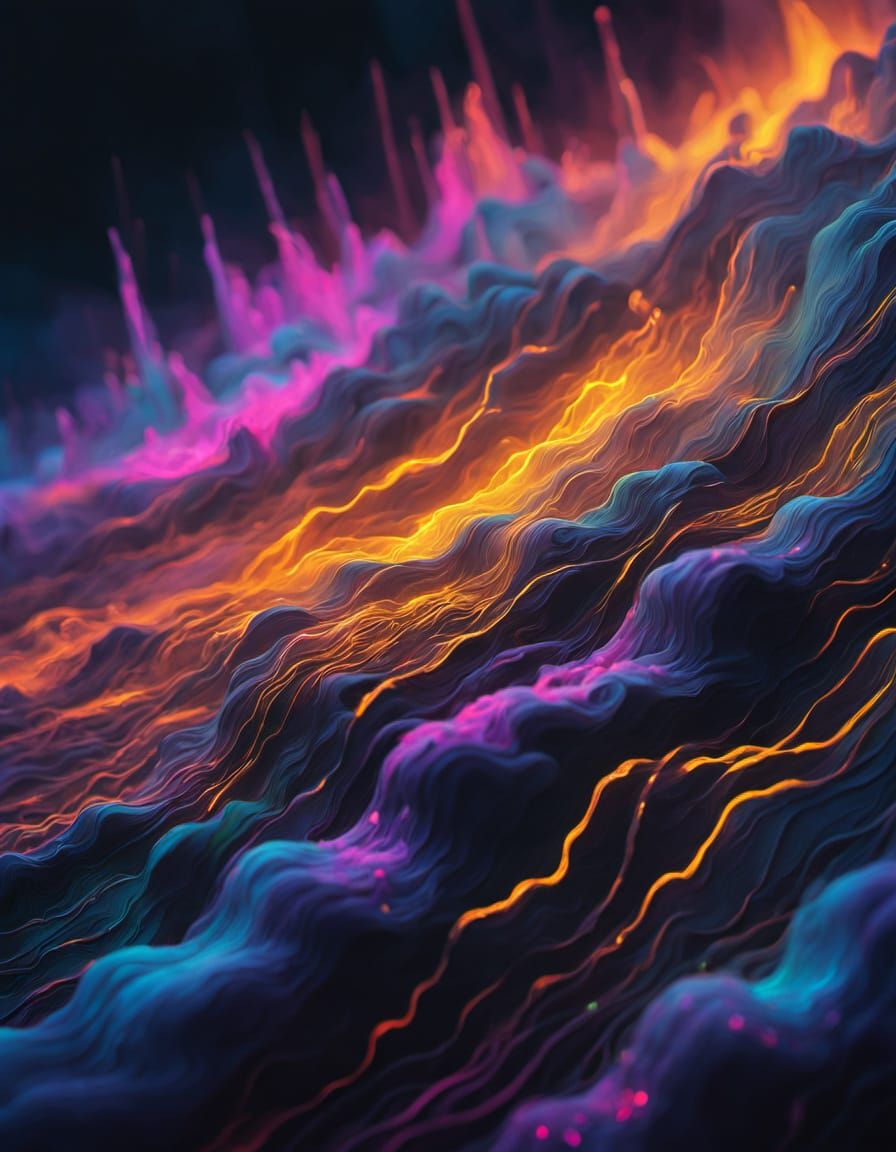 Surreal Soundscape Emitting Syllable in Oil Painting