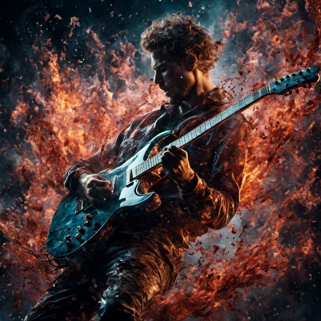 Guitar on Fire