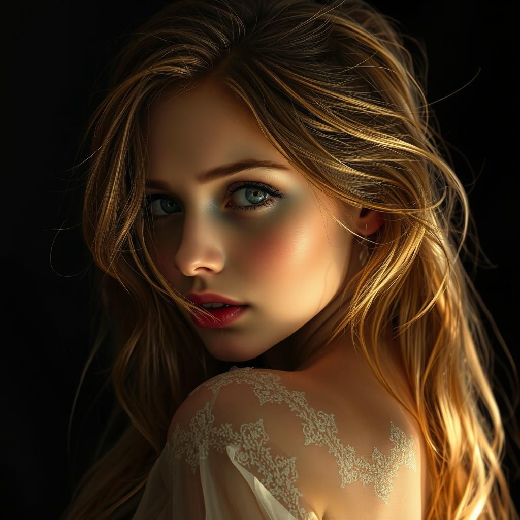 Ethereal Portrait of a Woman in Royo Style