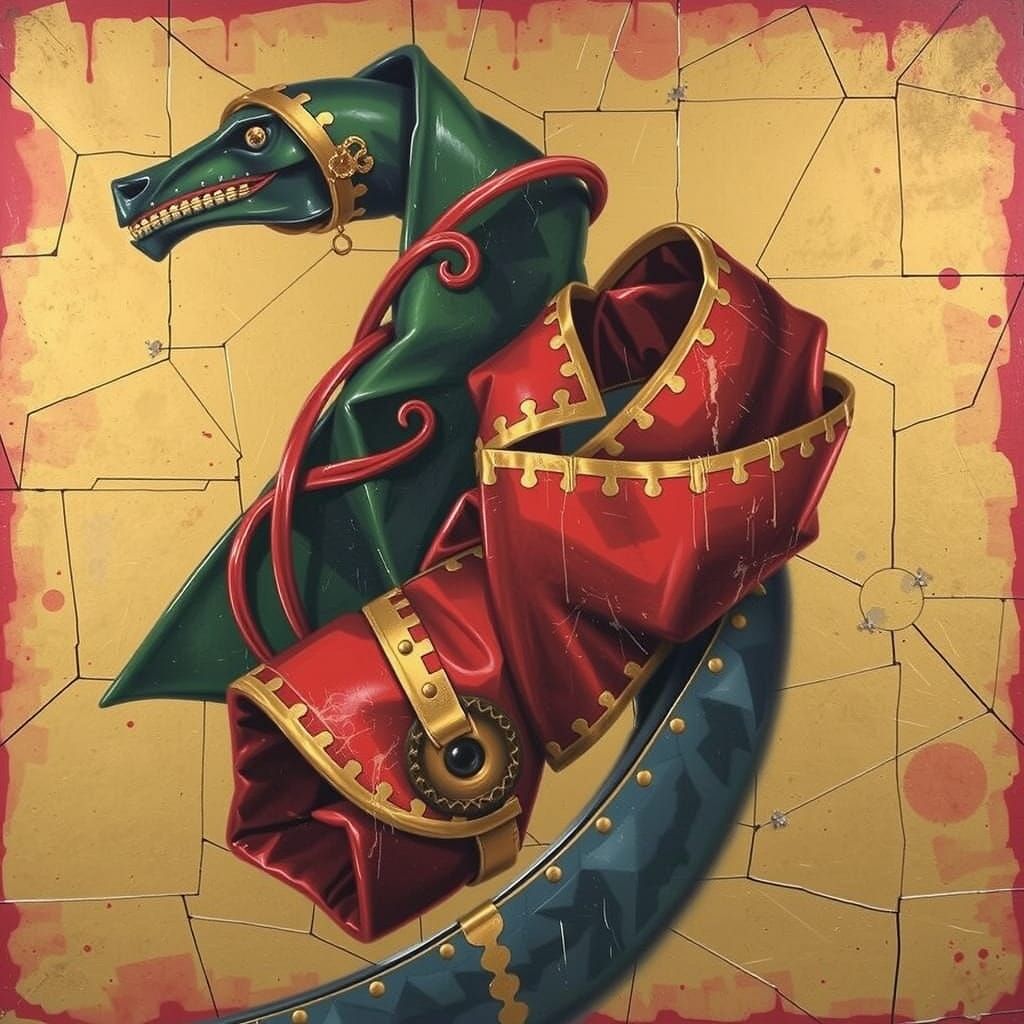 Abstract Swirling Red Forms