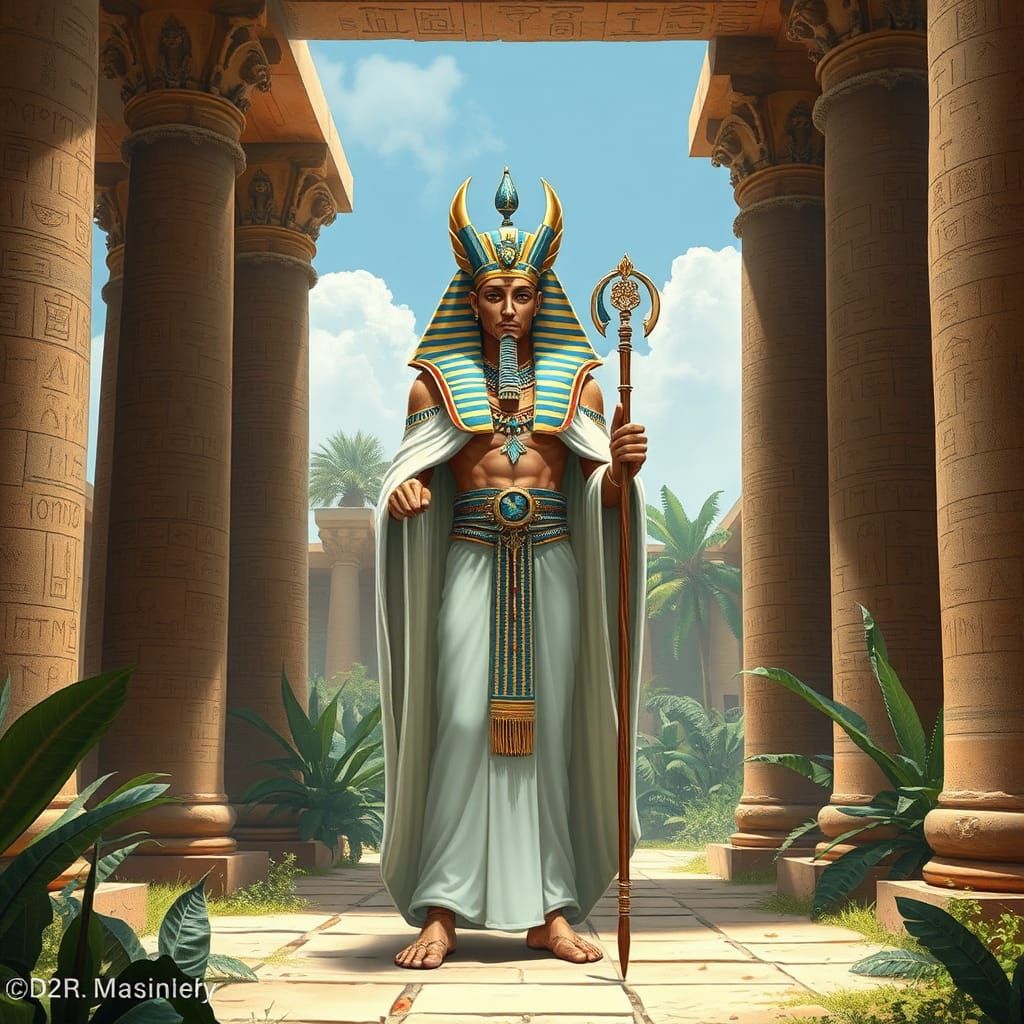 Imhotep: Egyptian Polymath in Mystical Style