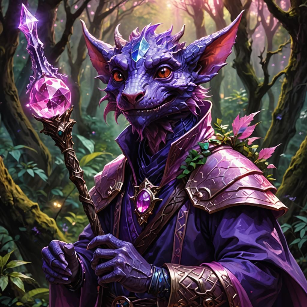 Kobold Mage Portrait in Mystical Forest