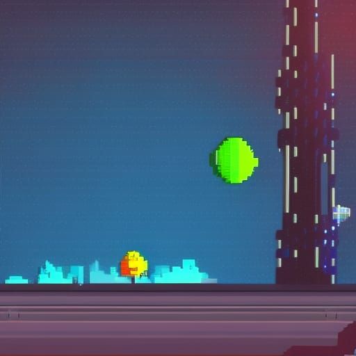 Pixel Art Space Platformer Game Background