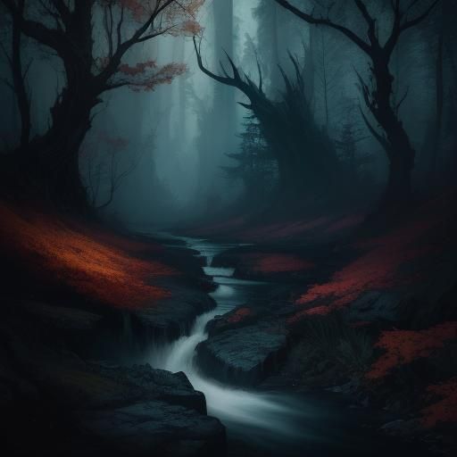 Spring Creek: Detailed Matte Painting in Fantasy Style