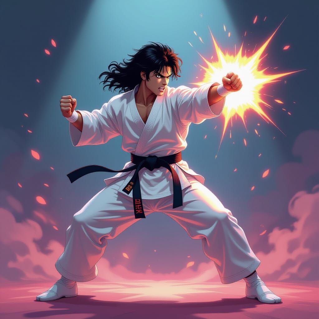 Michael Jackson as Ryu Performing Hadouken