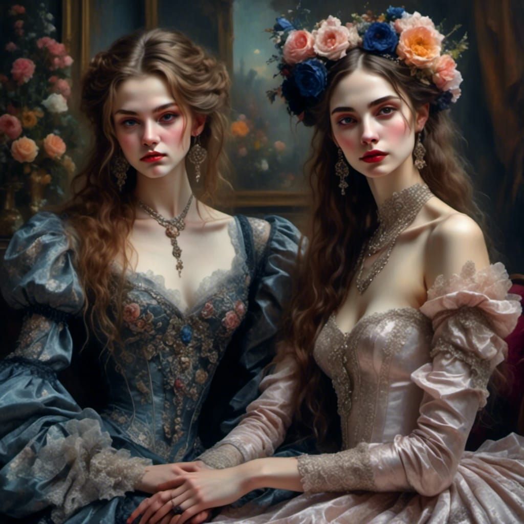 Gothic Lesbian Couple in Dark Fantasy Romance