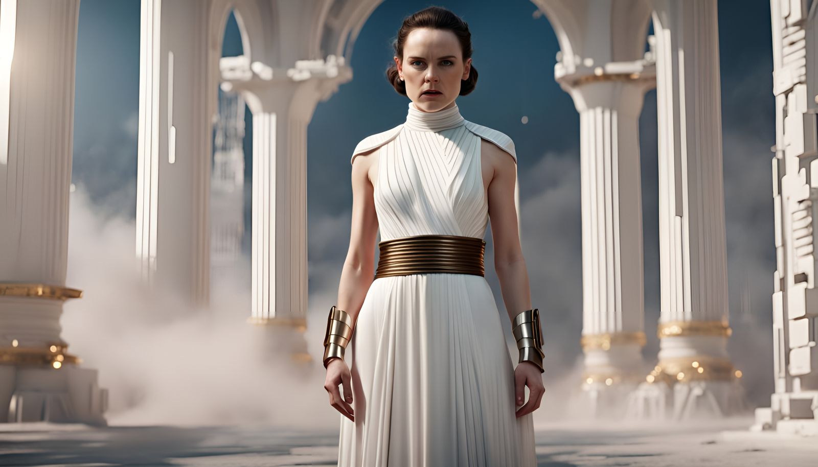 Daisy Ridley as Princess Leia in Balenciaga Dress