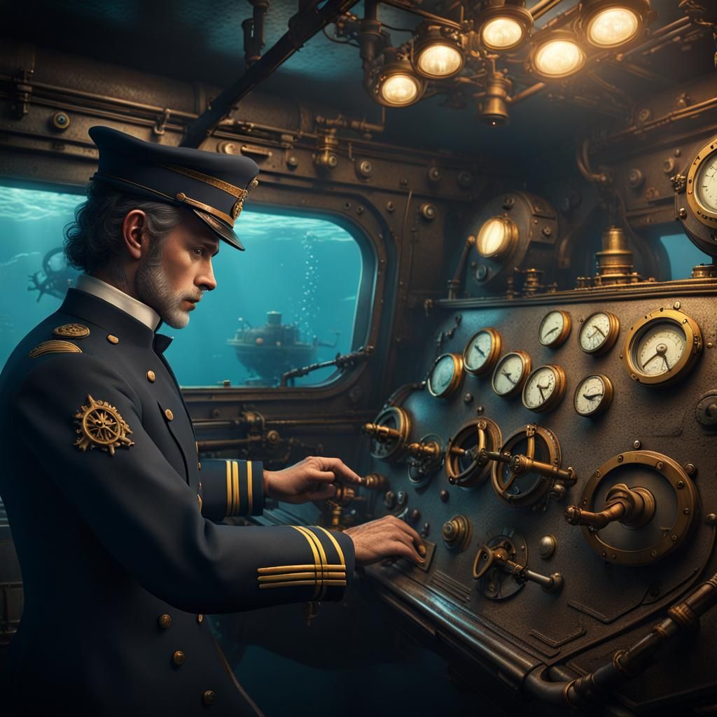 Victorian Steampunk Submarine Captain in Unreal Engine 5