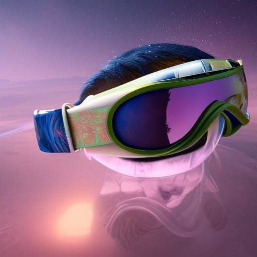 Galaxy Reflection in Ski Goggles: Fantasy Concept Art