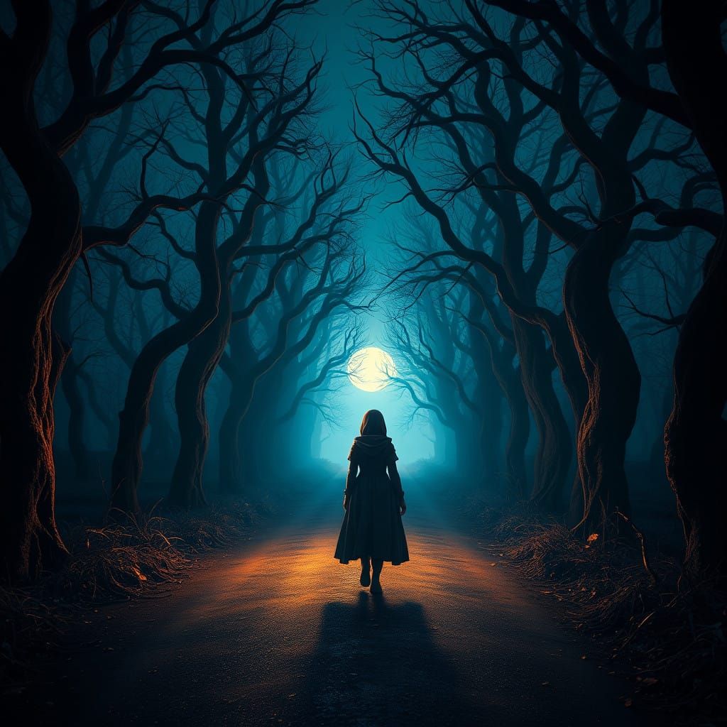 Mystical Road at Dusk in Fantasy Style