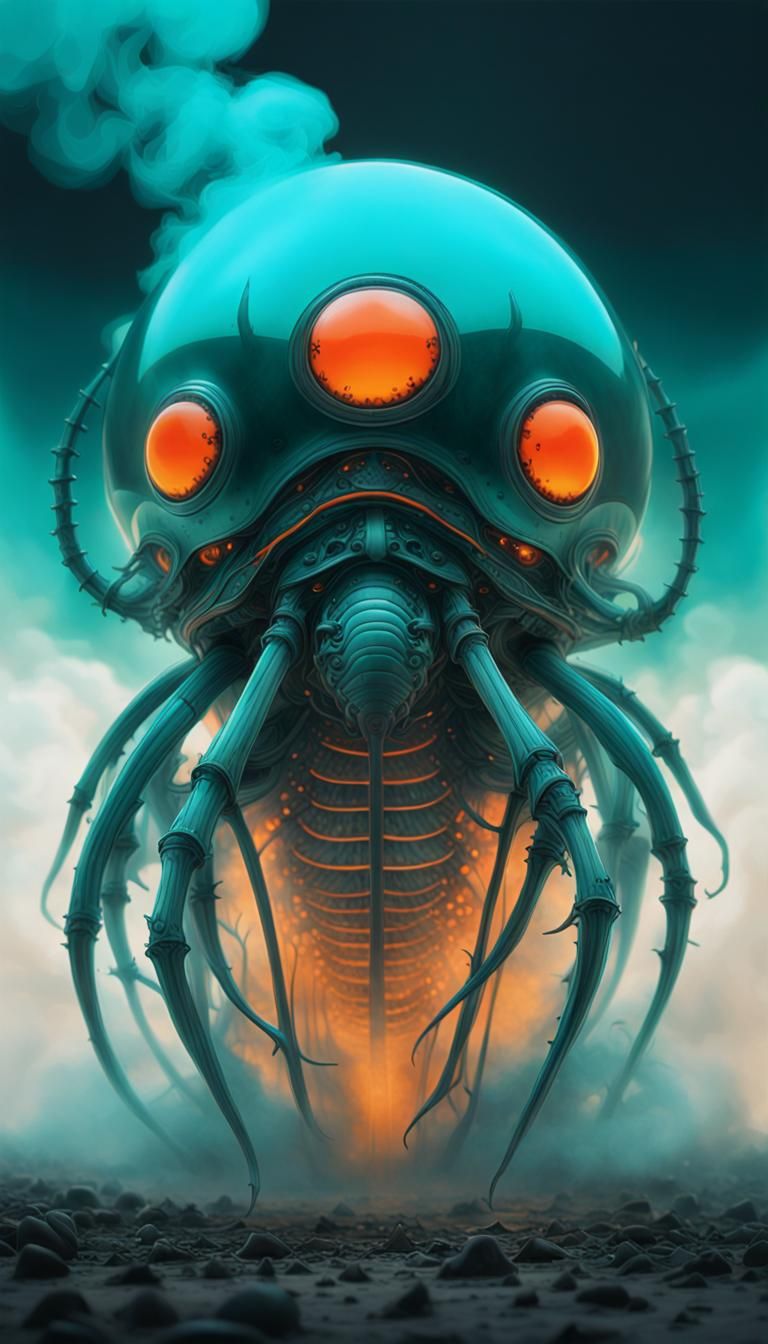 Ladybug of Teal and Orange Smoke
