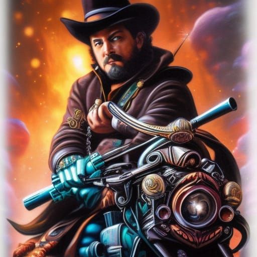 Steampunk Sloth Rider Graffiti Art