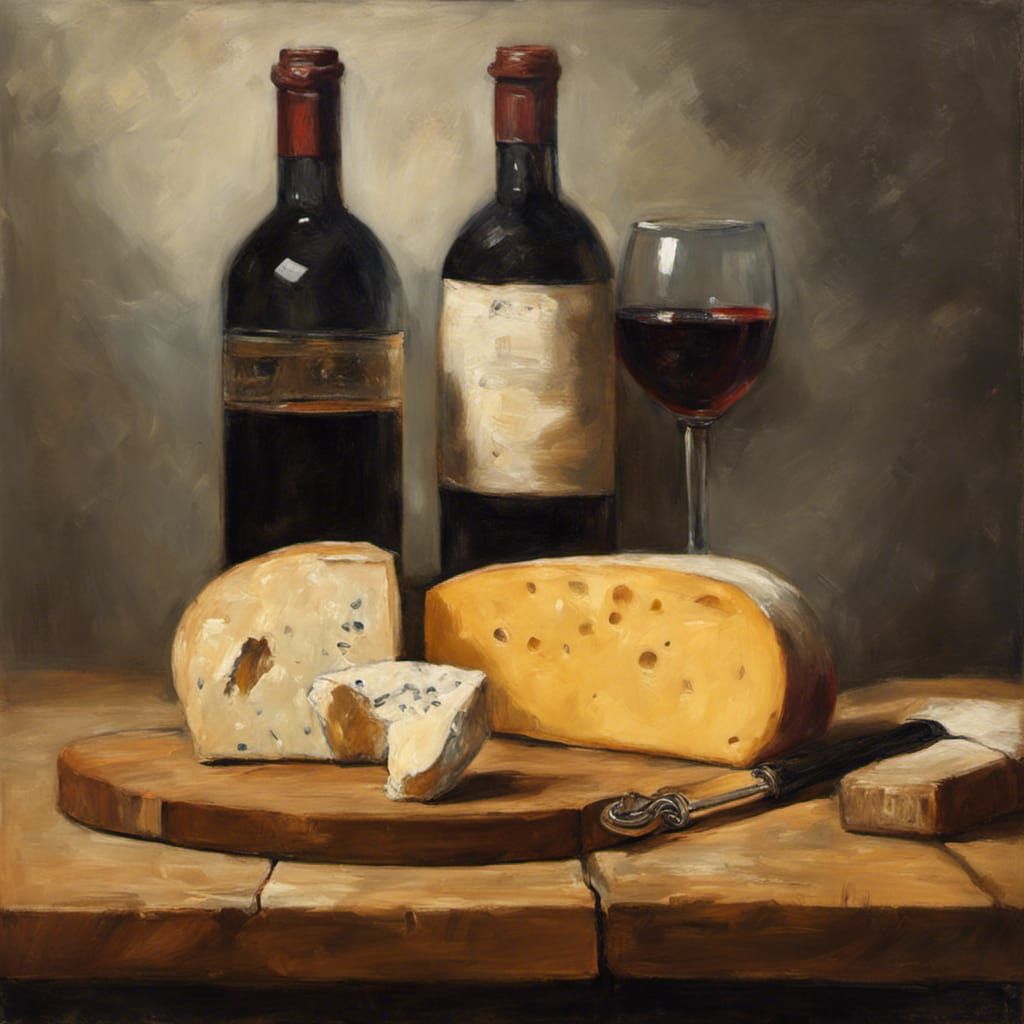 Wine, Bread, and Cheese a la Rembrandt