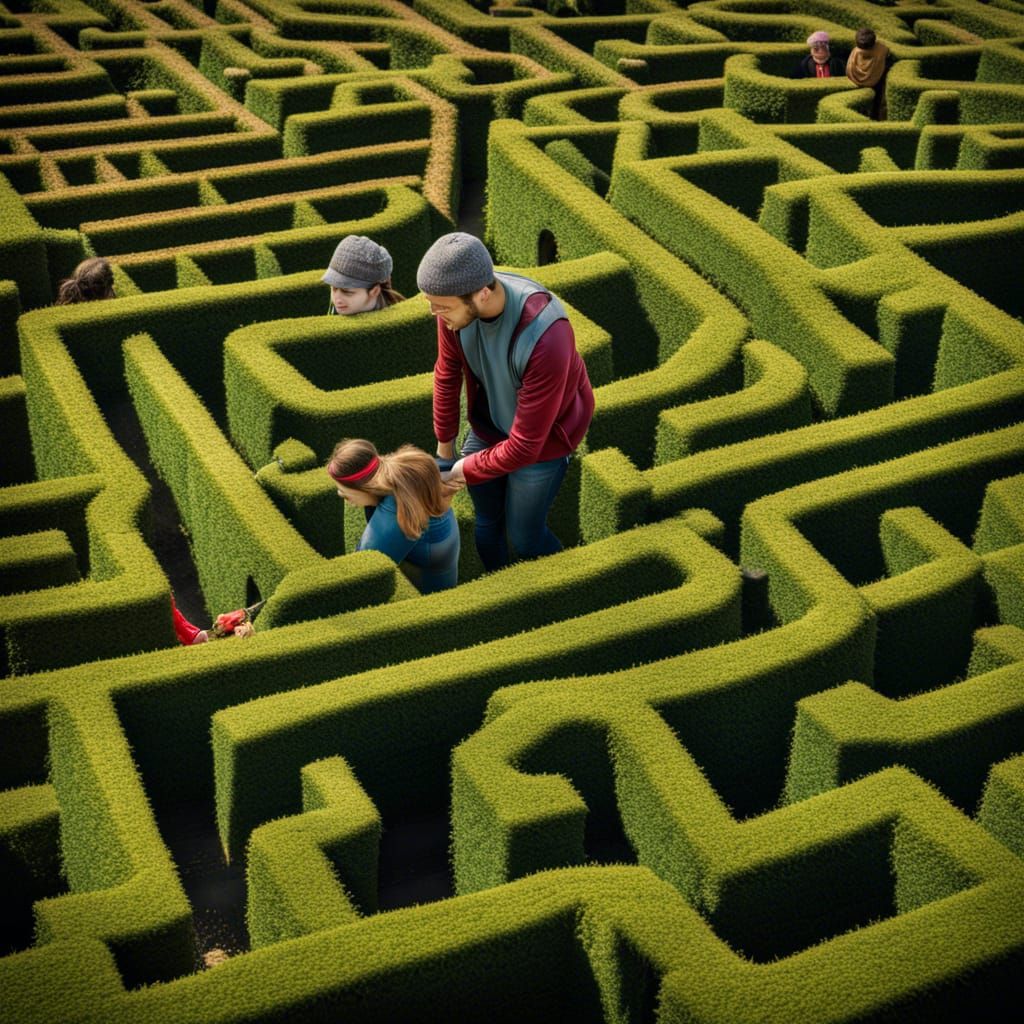 People Playing Maze Games in Vivid Colors