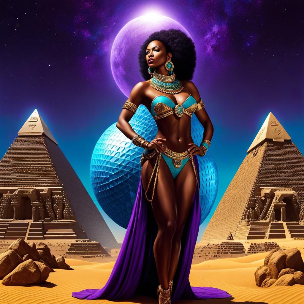 African Woman Album Cover Art in Dark Fantasy Style