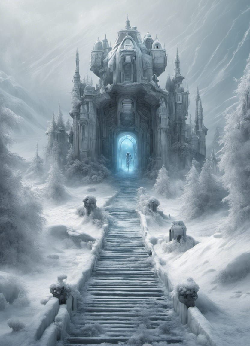 Grand Entrance to Frost Land with Broken Robot