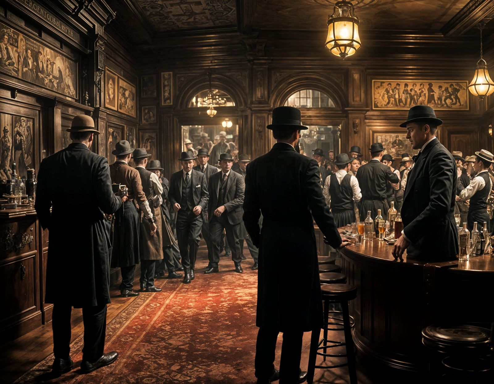 1920s Speakeasy Raid in Photorealistic Style